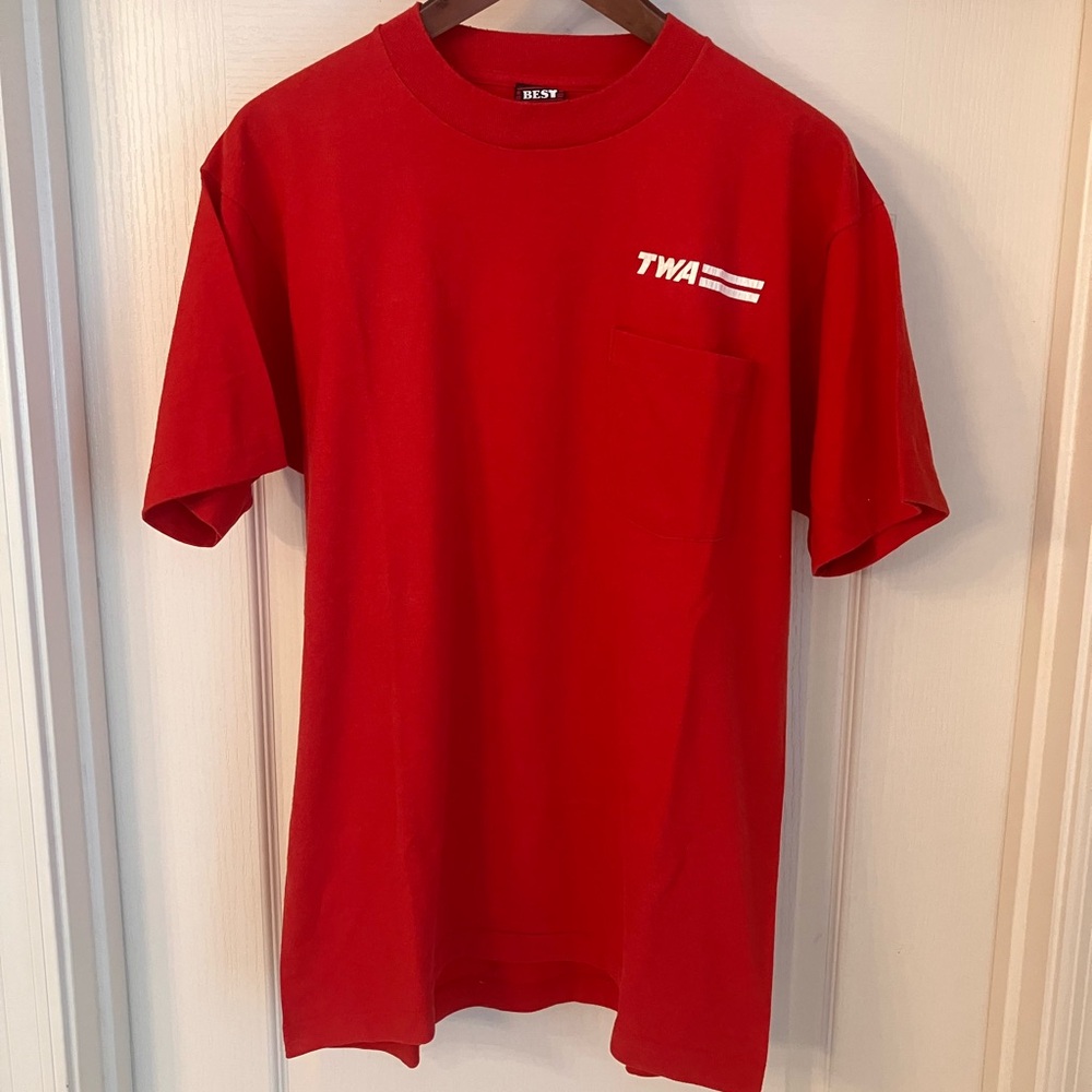 Vintage TWA Trans World Airlines T Shirt Adult Large - Picture 3 of 8